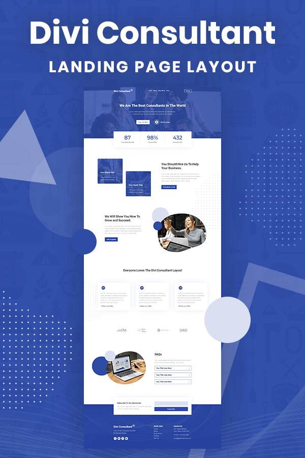 Divi Consultant FREE Landing Page Layout by Pee-Aye Creative
