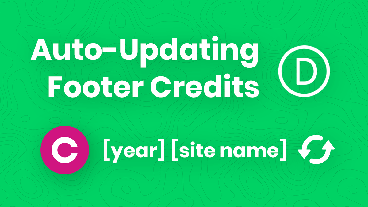How To Set An Auto Updating Footer Copyright Year Footer Credits In Divi Without Code Tutorial by Pee Aye Creative