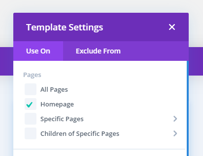 Assign the transparent header menu template to all pages in the Divi Theme Builder