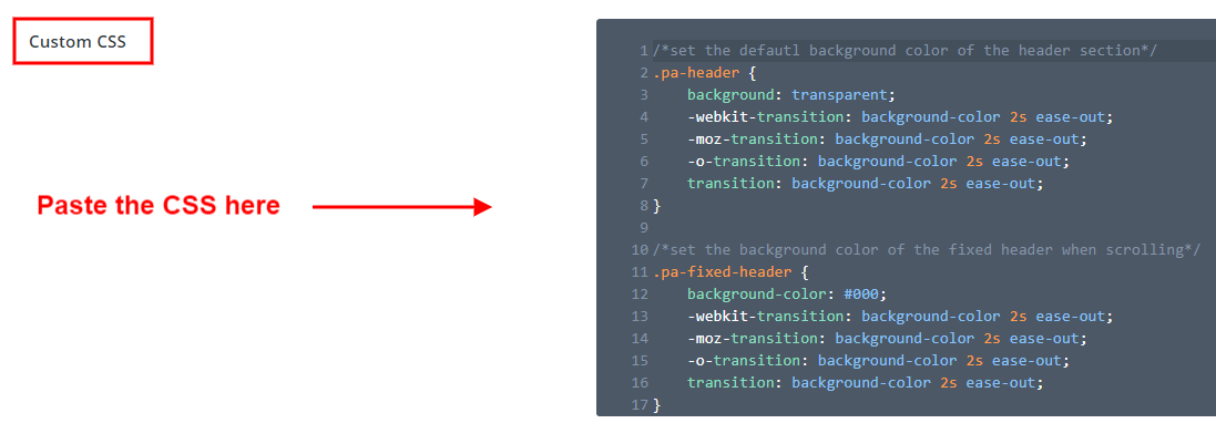 add CSS code to Divi to make the header menu fixed when scrolling