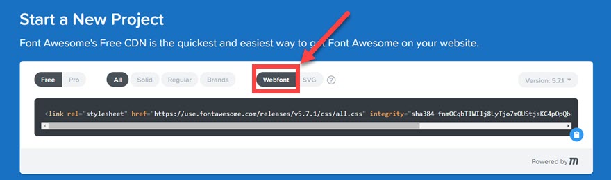 copy the Font Awesome CDN code to copy into Divi