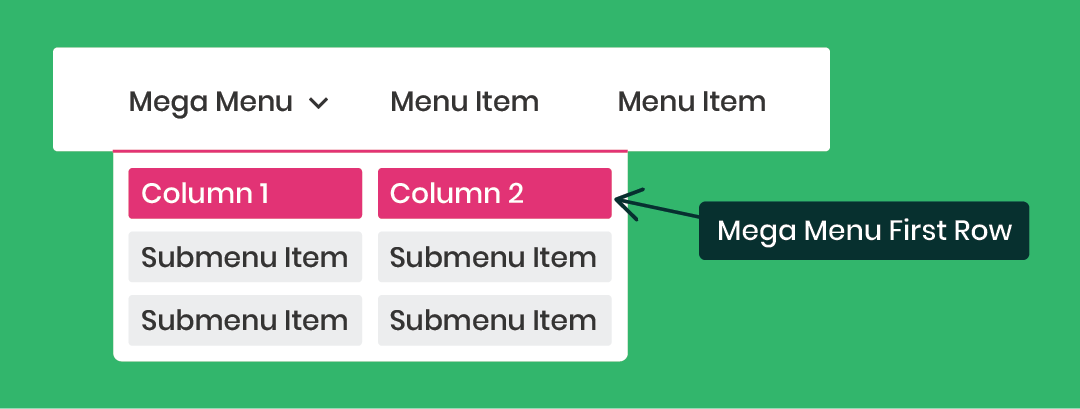 How To style the first row of the Divi Mega menu