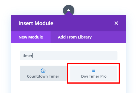 how to add the Divi Timer Pro module in the Divi Builder