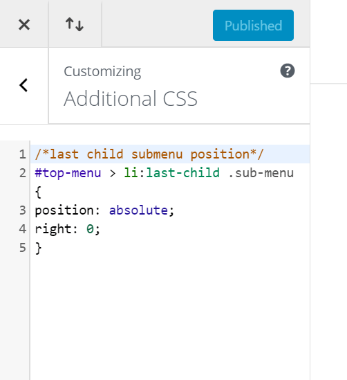 where to add code to the additional CSS area in the Divi Theme customizer