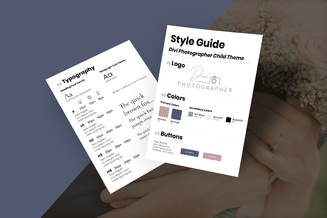 Divi Photographer Style Guide Mockup