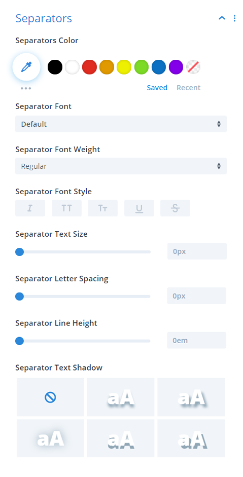 Divi Timer Pro module separators design settings
