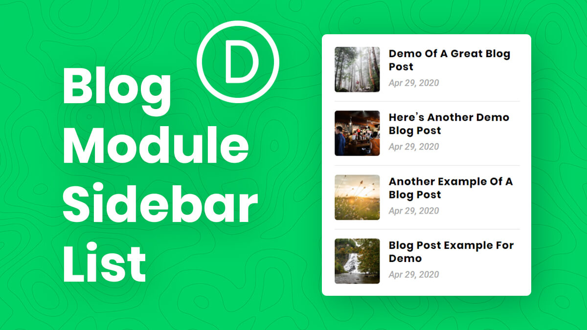 How To Show A List Of Recent Blog Posts In The Sidebar Area With The Divi Blog Module