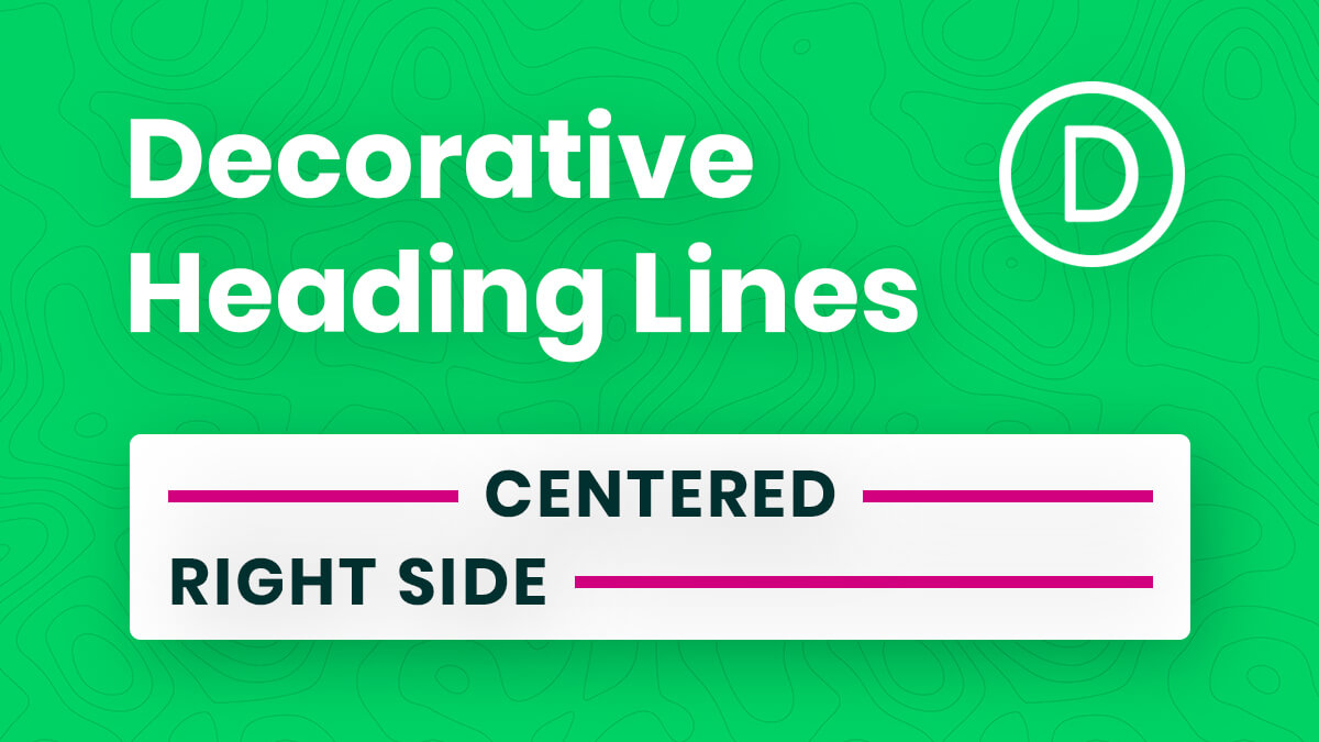 How To Add Decorative Horizontal Lines Beside Heading Text In Divi Tutorial by Pee Aye Creative