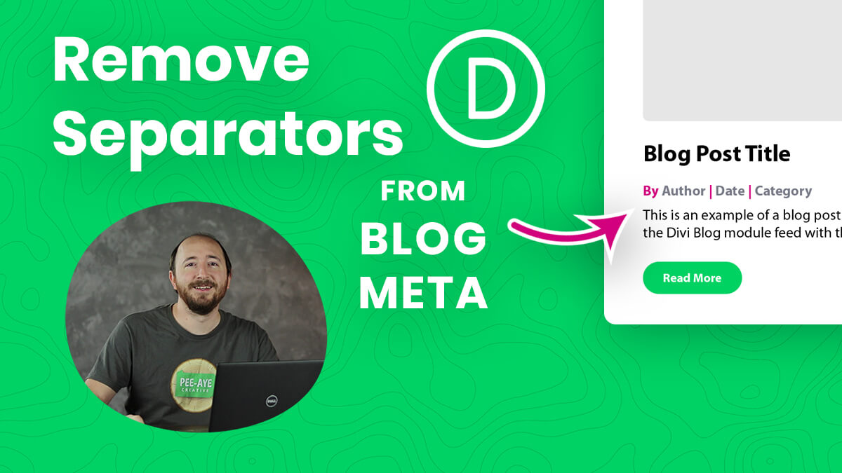 How To Remove The Divi Blog Module Meta Separators YouTube Video Tutorial by Pee Aye Creative