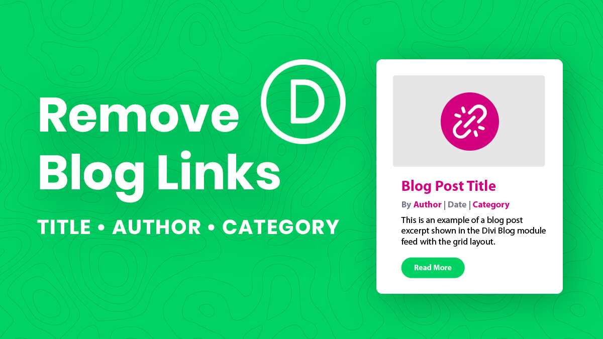 How To Remove The Divi Blog Module Title, Author, And Category Links