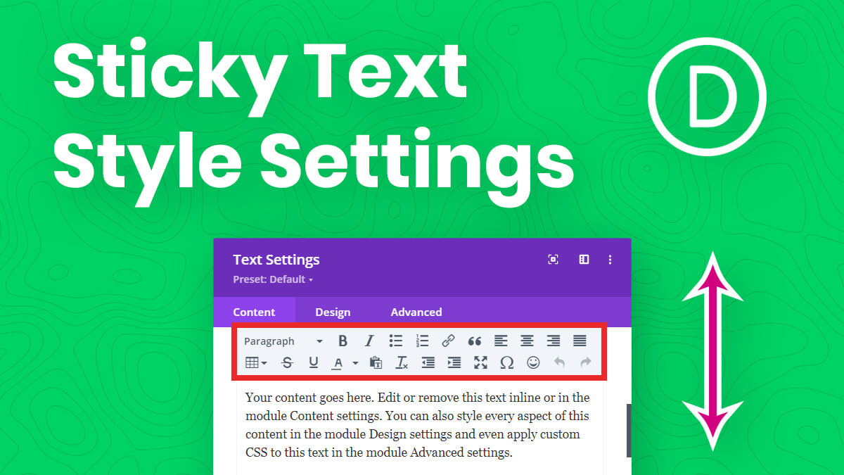 How To Make The Text Style Options Sticky Within The Divi Builder Module Text Areas Tutorial by Pee Aye Creative