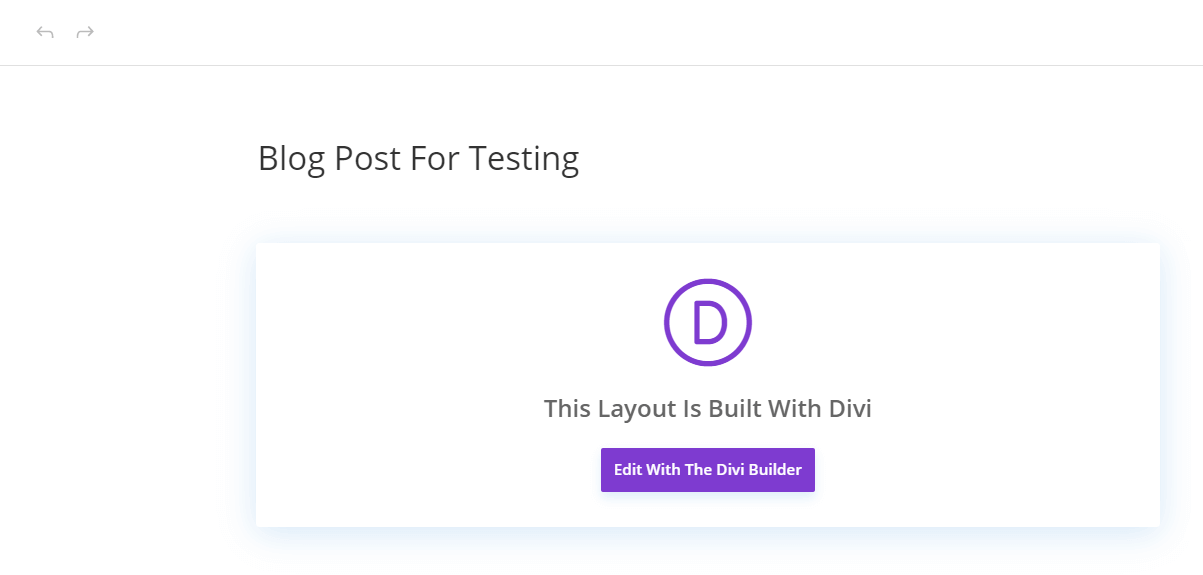after removing the Return To Default Edtior Button in Divi