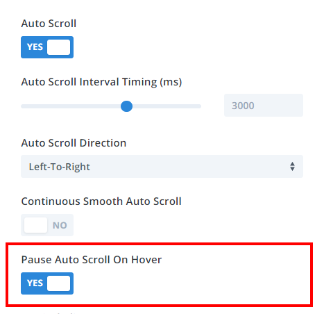 pause auto scrolling on hover in the Divi Carousel Maker