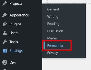 How to save permalinks in Divi