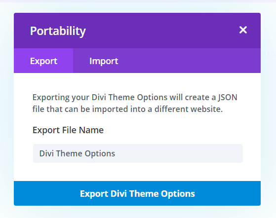 Export Divi Theme Options as a Backup