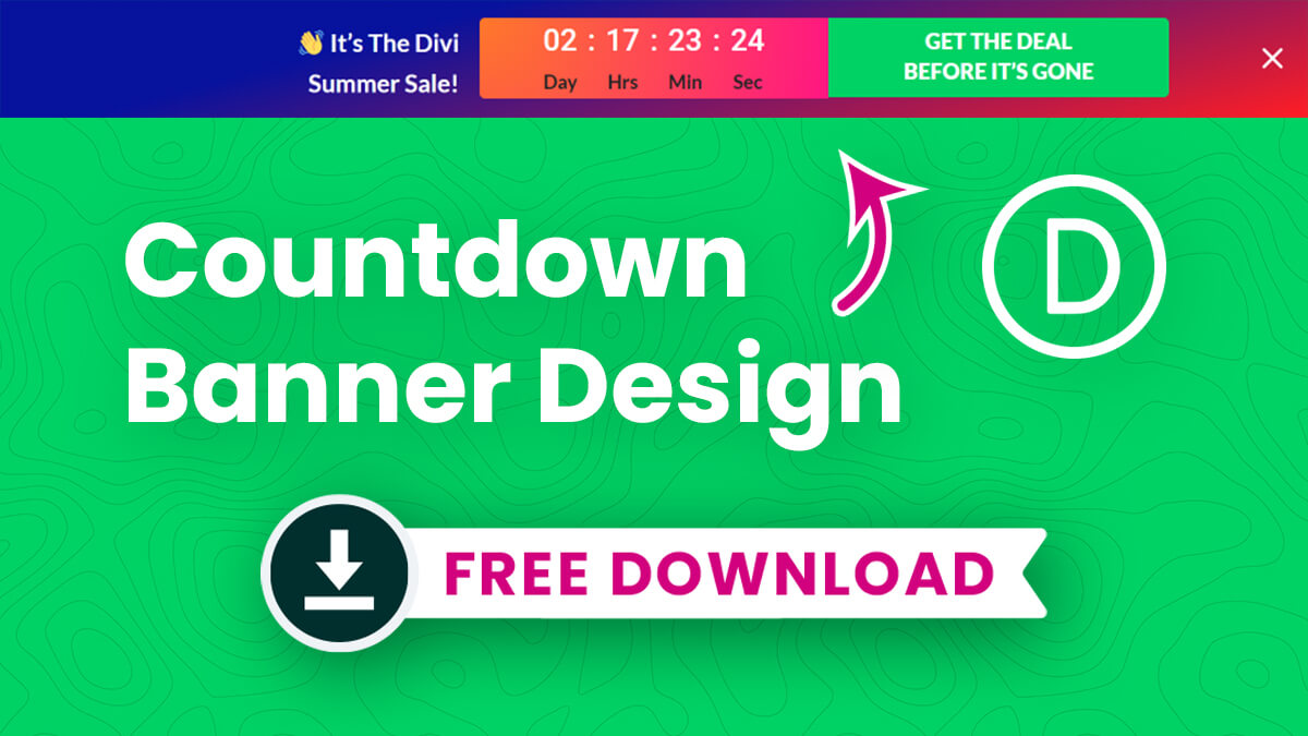FREE Divi Countdown Banner Design Layout Styled Like the Divi Marketplace by Pee Aye Creative