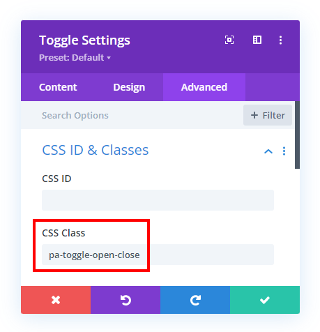 add class to Divi Toggle modules to open and close with a button