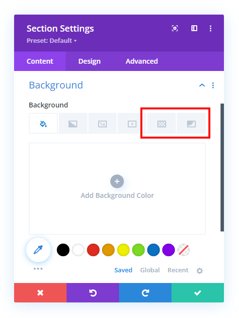 new Divi builder background mask and patterns update