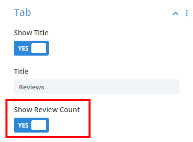 show number of WooCommerce reviews in the Divi Tabs Maker plugin