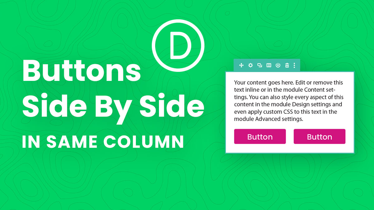 How To Place Two Divi Buttons Modules Side By Side In The Same Column Tutorial by Pee Aye Creative