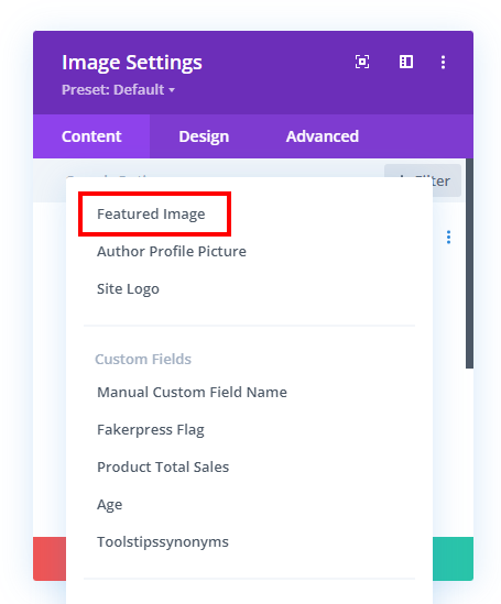 adding category featured image to the image module in Divi with dynamic content