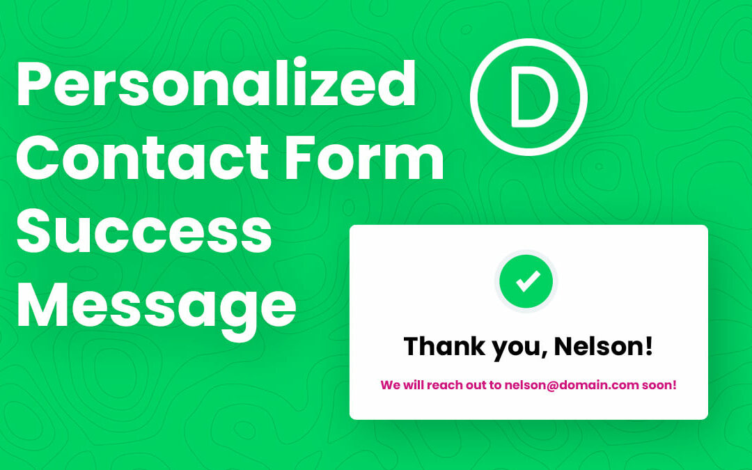 How To Personalize The Divi Contact Form Success Message With Merge Tags