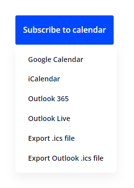 new optionss in the Events Subscribe module Divi Events Calendar Plugin by Pee Aye Creative