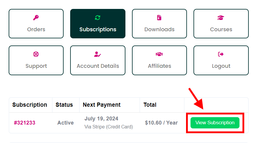 View License keys in the subscriptions tab of the Pee Aye Creative account